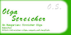 olga streicher business card